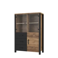 101x146x43 Glastüren Highboard in Fichte NB - Simeona