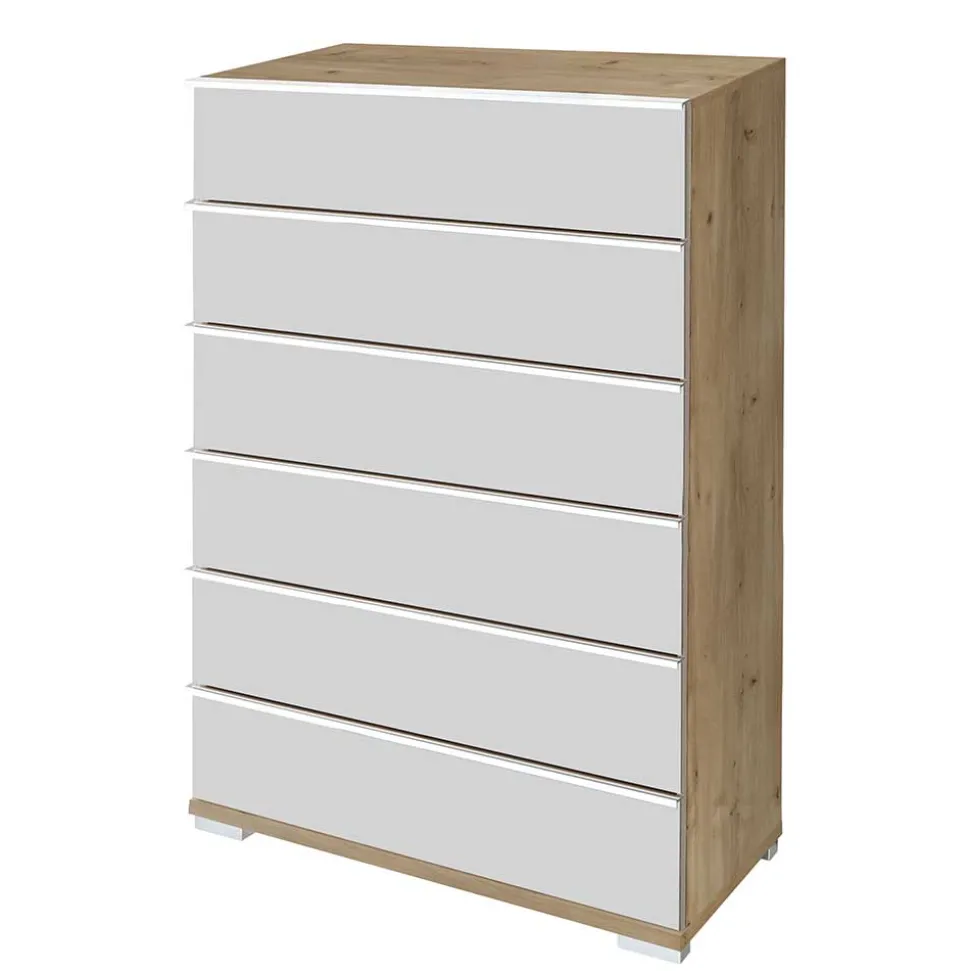 75x120x42 Große Hochkommode mit sechs Schubladen - Nuetran