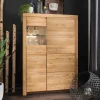 102x141x40 Highboard aus Wildeiche mit Glaseinsatz - Loitons