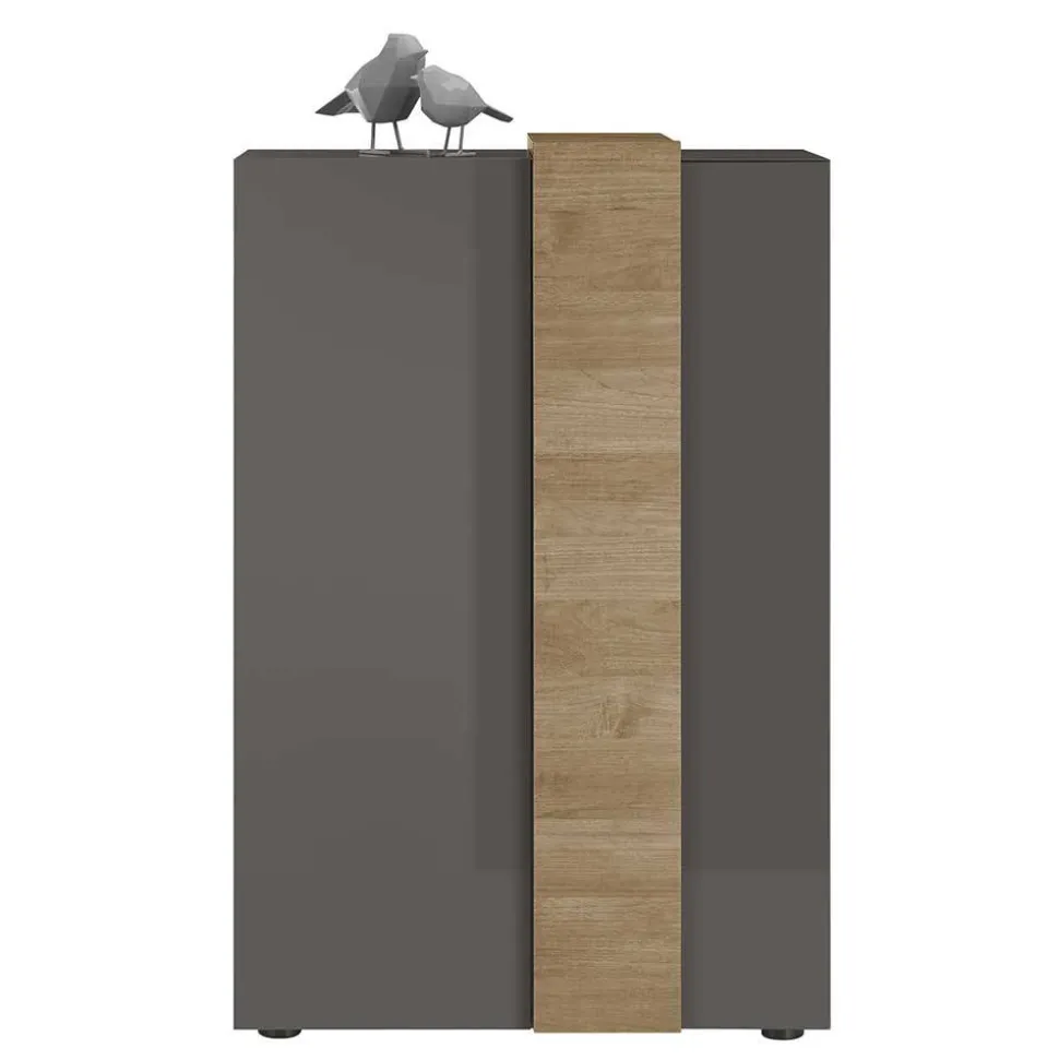 78x116x44 Highboard in Dunkelgrau Hochglanz - Eracosta