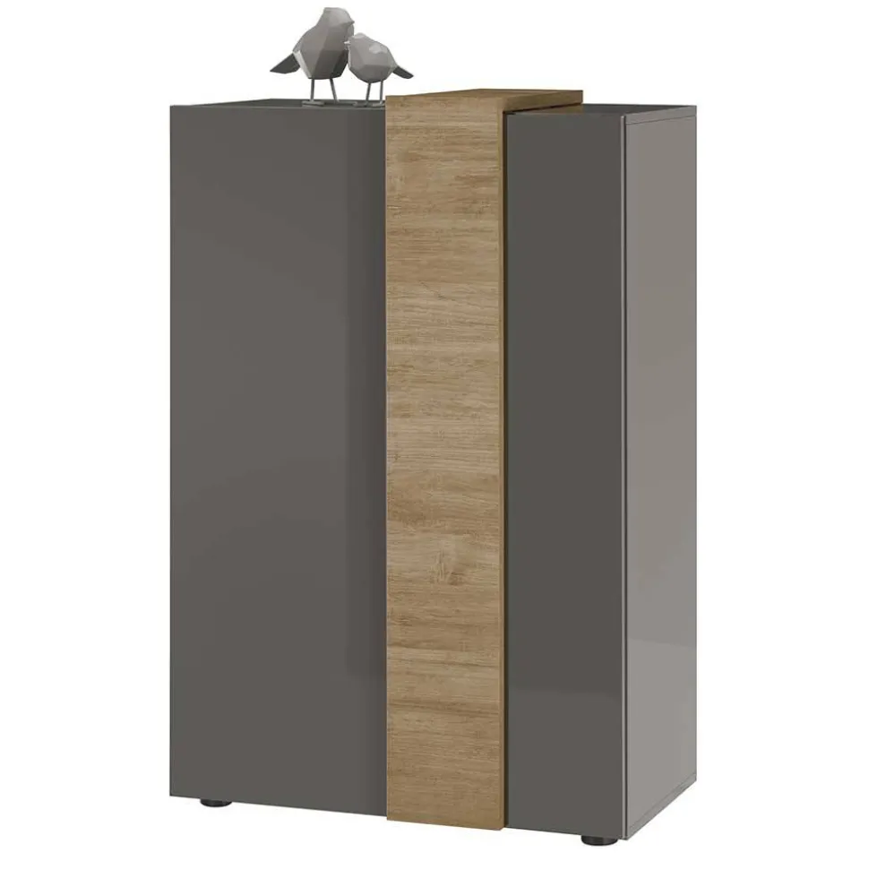 78x116x44 Highboard in Dunkelgrau Hochglanz - Eracosta
