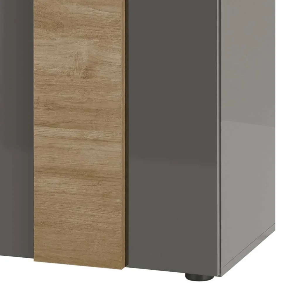 78x116x44 Highboard in Dunkelgrau Hochglanz - Eracosta