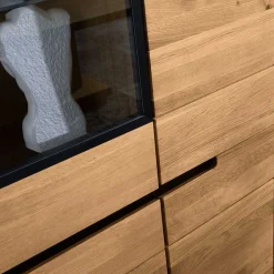 102x148x42 Highboard mit Glas Einsatz - 4-türig - Sennya