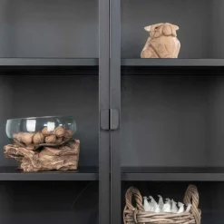 80x102x40 Highboard Vitrine aus Glas & Stahl - Immy