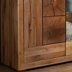 103x135x40 Highboard Vitrine mit Hirnholz Dekor - Troncon