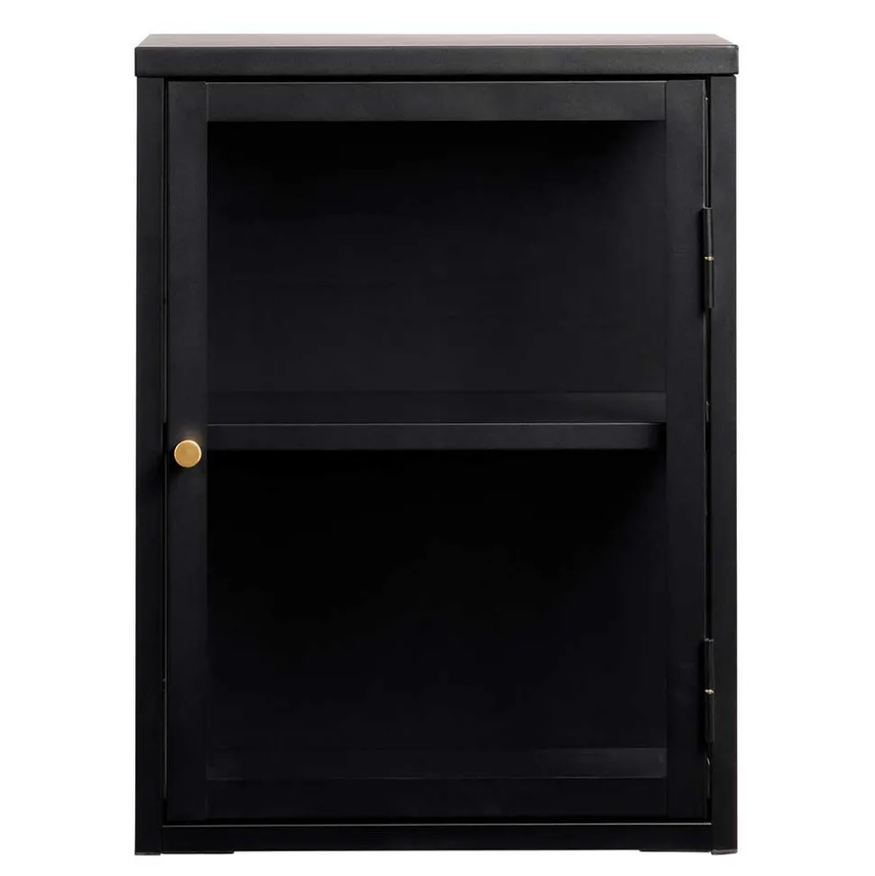 45x60x25 Hängende Vitrine aus Metall in Schwarz - Butoaie