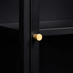 45x60x25 Hängende Vitrine aus Metall in Schwarz - Butoaie