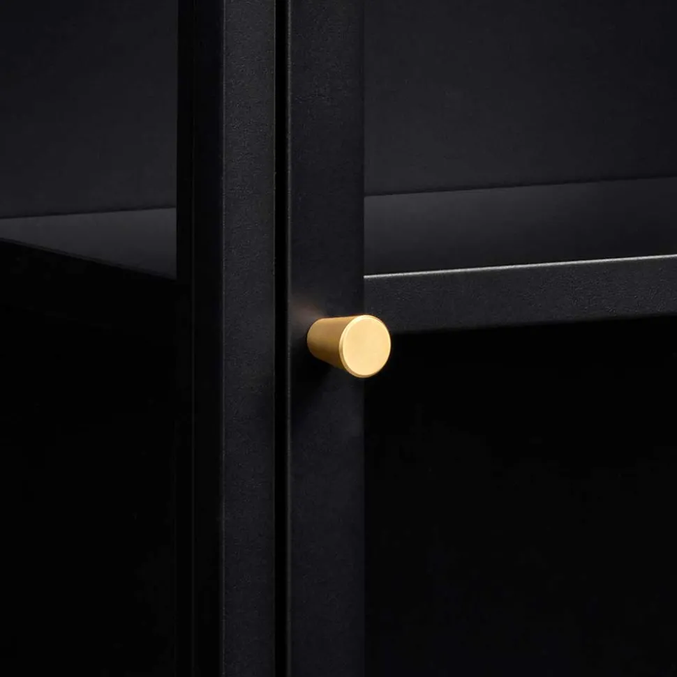 45x60x25 Hängende Vitrine aus Metall in Schwarz - Butoaie