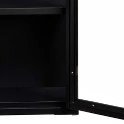 45x60x25 Hängende Vitrine aus Metall in Schwarz - Butoaie