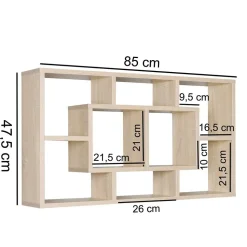85x48x16 Hängeregal mit acht Fächern - Franklin