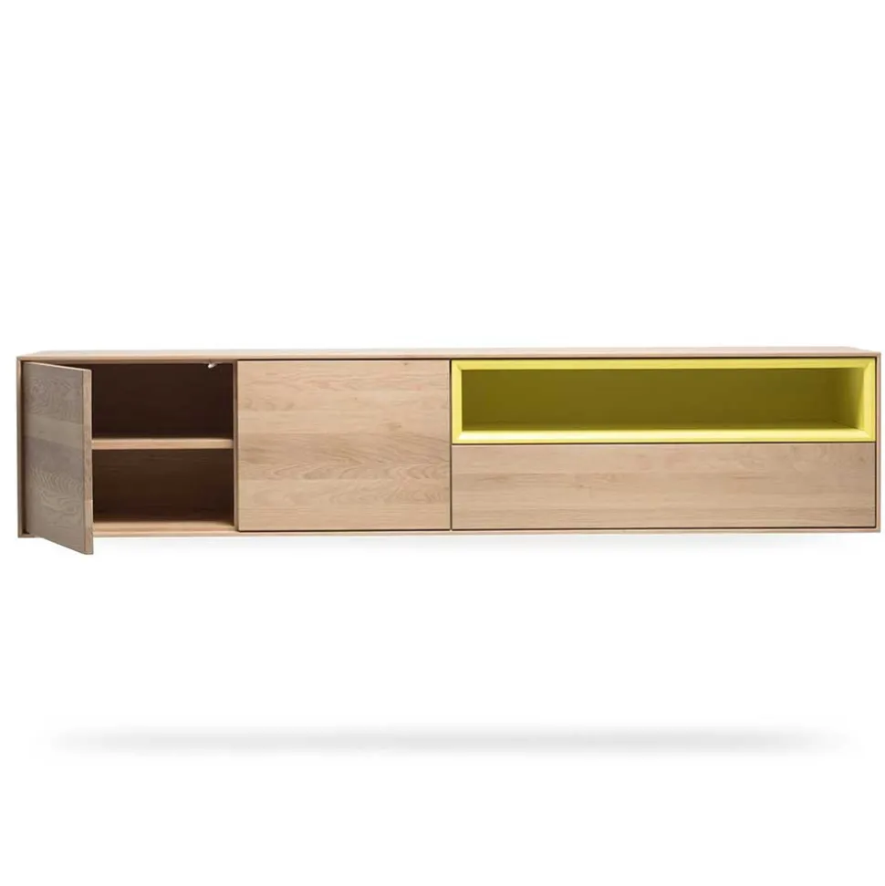 205x43x40 Hängeschrank fürs Wohnzimmer in Eiche Bianco - Enifra