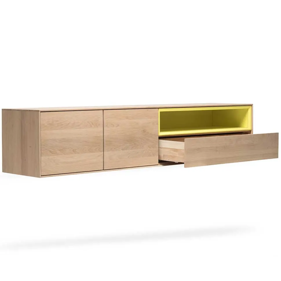 205x43x40 Hängeschrank fürs Wohnzimmer in Eiche Bianco - Enifra