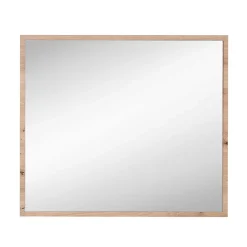 80x70x2 Hängespiegel mit Rahmen in Holzoptik - Kuetra