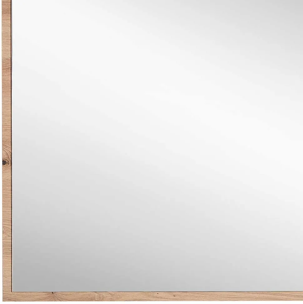 80x70x2 Hängespiegel mit Rahmen in Holzoptik - Kuetra