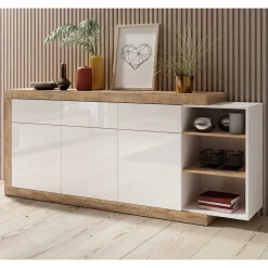 200x86x40 Hochglanz Anrichte in Weiß - Milvara