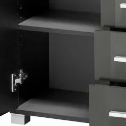 60x90x30 Hochglanz Badschrank in Grau - Ulivia