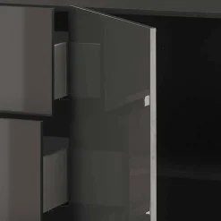 181x94x44 Hochglanz Kombi-Kommode in Grau - Eracosta