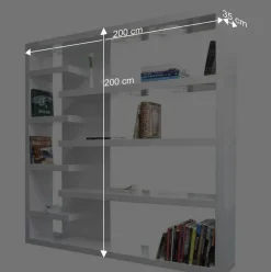 200x200x35 Hochglanz Regal Raumteiler - Sakura