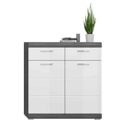 90x96x37 Hochglanz Schuhkommode in Weiß - Nancys