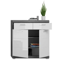 90x96x37 Hochglanz Schuhkommode in Weiß - Nancys