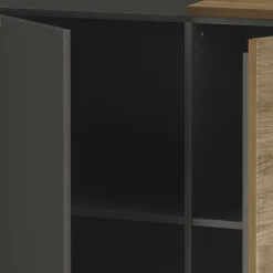 181x94x44 Hochglanz Sideboard in Dunkelgrau - Eracosta