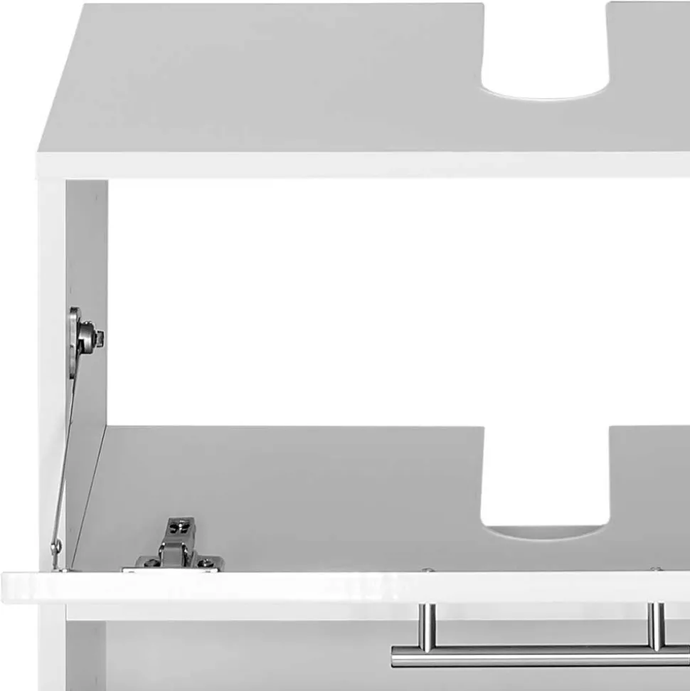60x59x35 Hochglanz Unterbeckenschrank in Weiß - Vohdan