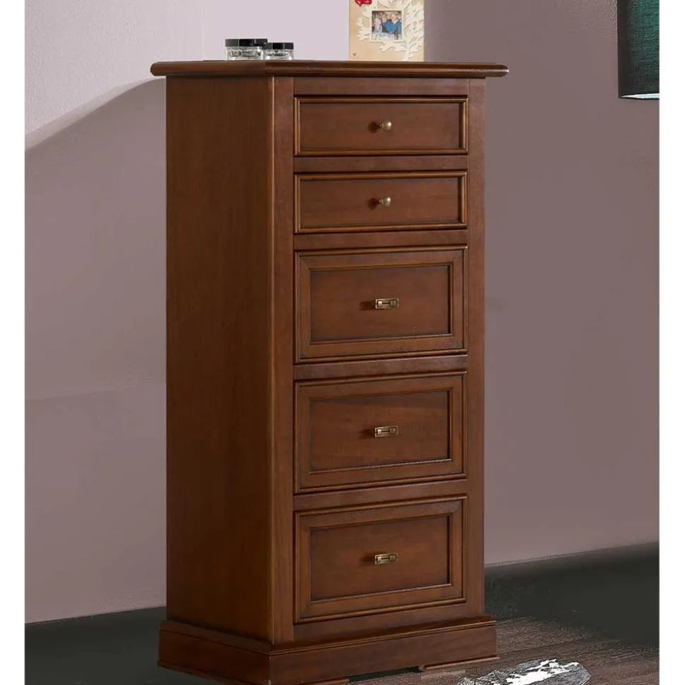 60x119x38 Hochkommode in Walnuss Braun - Istefanio