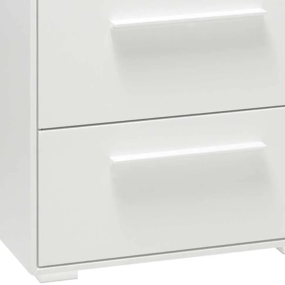 50x111x49 Hochkommode in Weiß aus Buche - Volcma