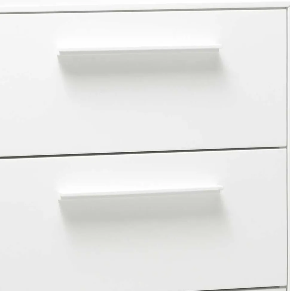 50x111x49 Hochkommode in Weiß aus Buche - Volcma