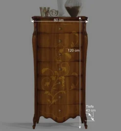 60x120x43 Hochkommode mit sieben Schubladen - Carlenna