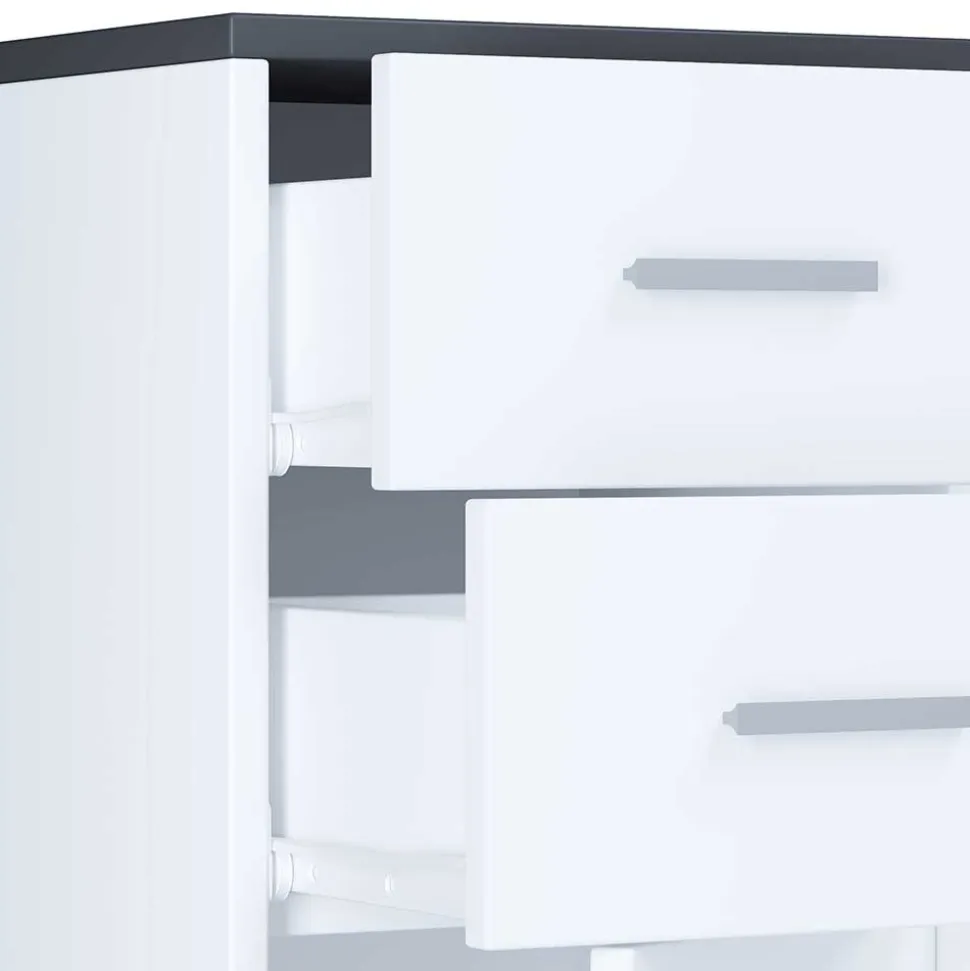 32x97x28 Hochkommode mit Tür & zwei Schubladen - Rondja