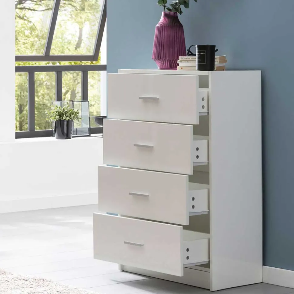 60x90x30 Hochkommode mit vier Schubladen - Hank