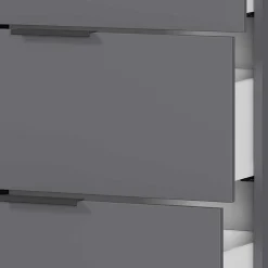 151x98x40 Hohe Kombi-Kommode in Dunkelgrau - Lurys