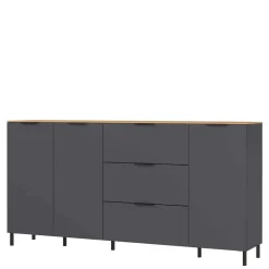 192x98x40 Hohes Sideboard in Dunkelgrau - Lurys