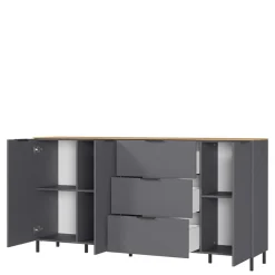 192x98x40 Hohes Sideboard in Dunkelgrau - Lurys
