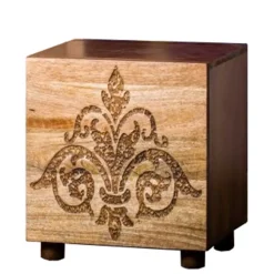 40x35x40 Holz Schränkchen mit Ornament Schnitzerei - Kick