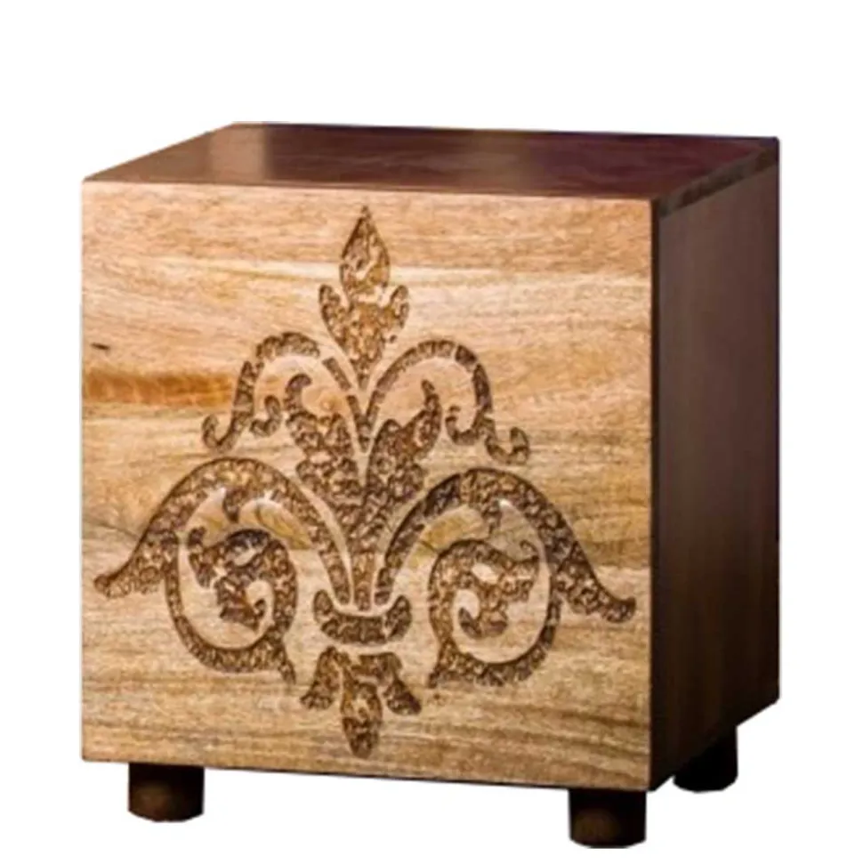 40x35x40 Holz Schränkchen mit Ornament Schnitzerei - Kick