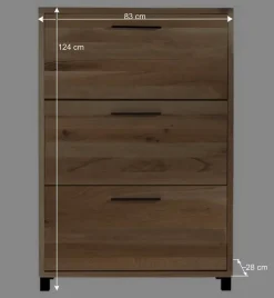 83x124x28 Holz Schuhschrank aus Balkeneiche - Alsbetas
