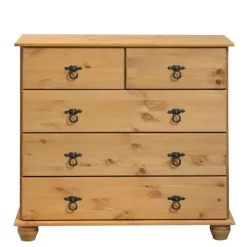 82x78x30 Holzkommode mit fünf Schubladen - Lugsca