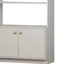 80x200x35 Holzregal in Grau im Skandi Design - Huvina