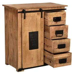 77x80x38 Industrial Kommode mit Schiebetür - Eswan