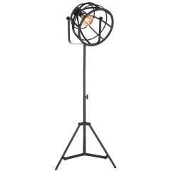 55x170x55 Industrial Stehlampe aus schwarzem Metall - Sucaeva