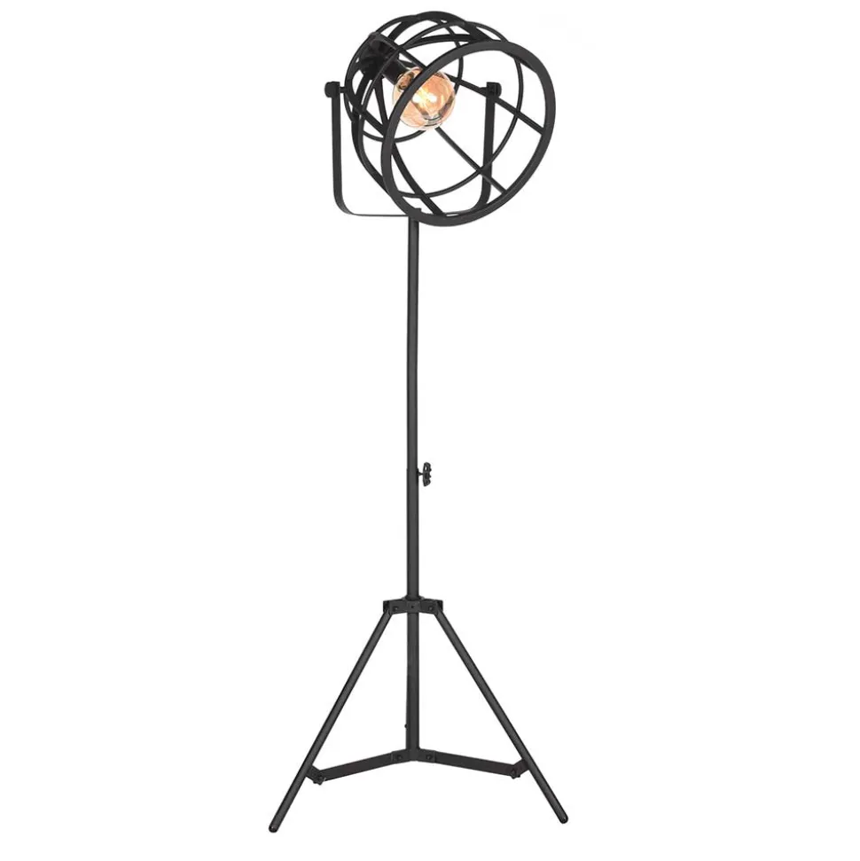 55x170x55 Industrial Stehlampe aus schwarzem Metall - Sucaeva