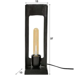 13x37x13 Industrial Tischlampe in Schwarz Nickel - Julesta