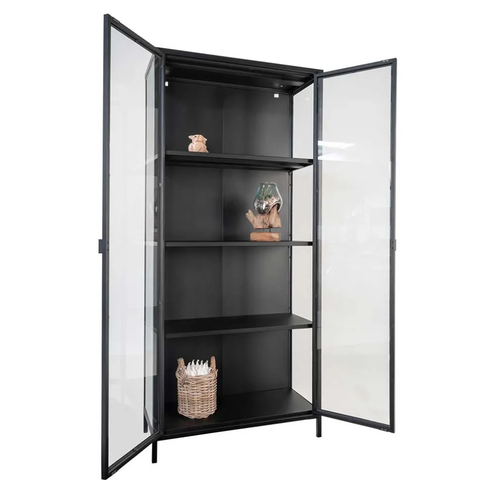 80x175x35 Industry Vitrine aus Glas & Stahl - Nikosia