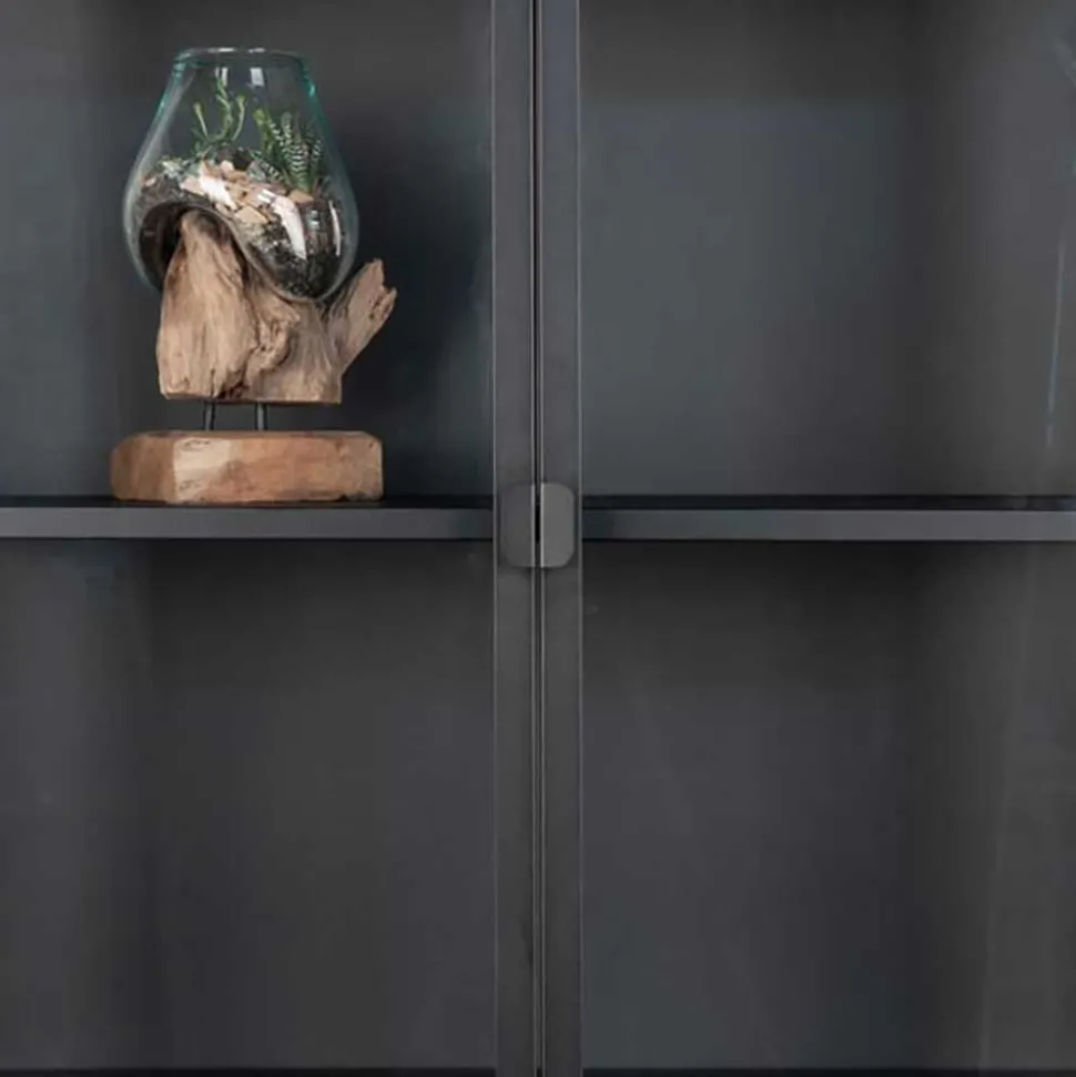 80x175x35 Industry Vitrine aus Glas & Stahl - Nikosia