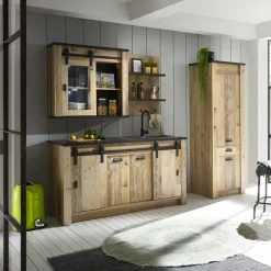 161x93x64 Küche Anrichte in Holz verwittert - Garisa