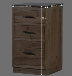 50x90x59 Küche Unterschrank mit drei Schubladen - Macsena