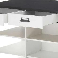 161x93x77 Kücheninsel in Weiß & Anthrazit - Eture