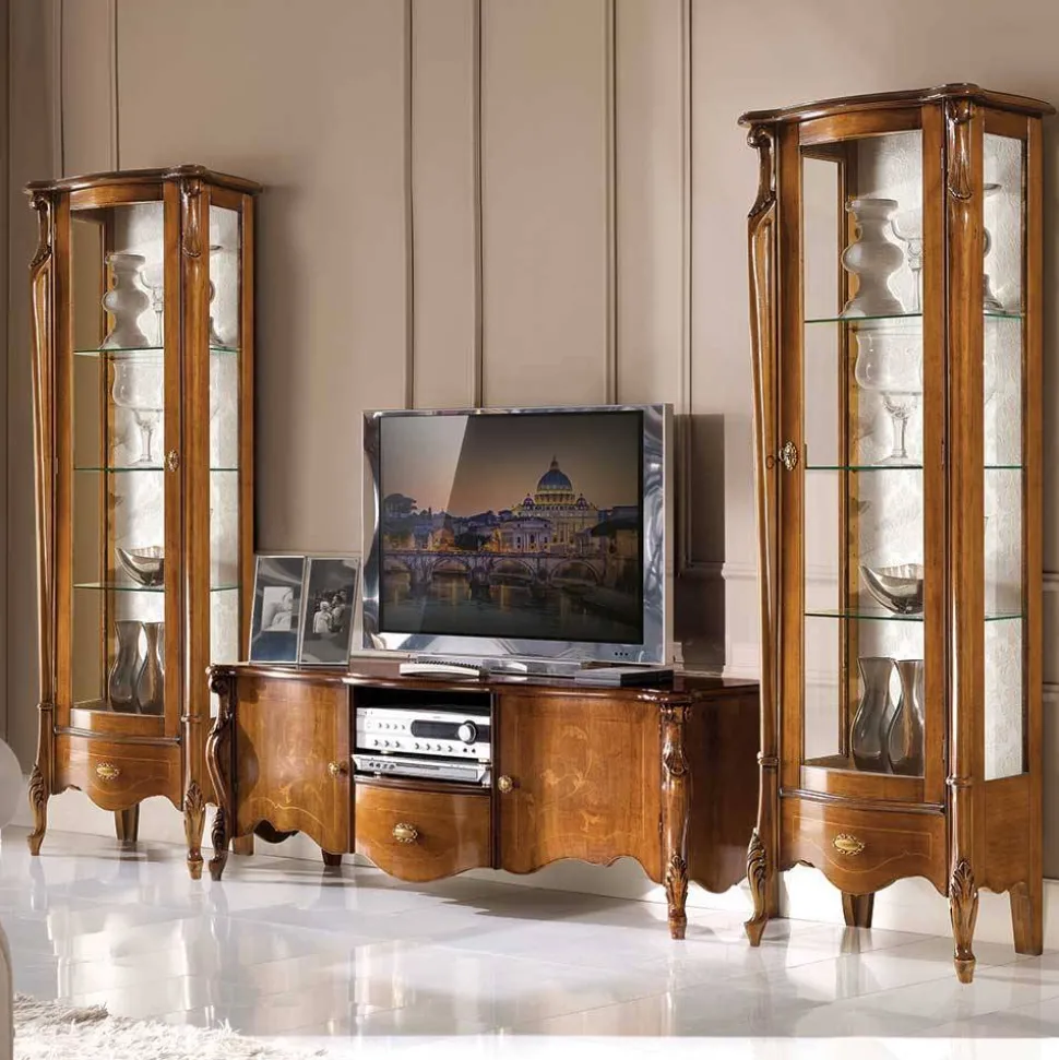 61x183x39 Klassische Vitrine im Italienischen Stil - Carlenna